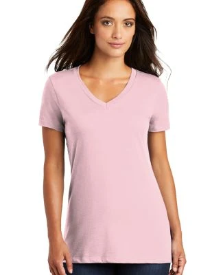 District Made DM1170L Ladies Perfect Weight V Neck in Light pink