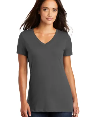 District Made DM1170L Ladies Perfect Weight V Neck Charcoal