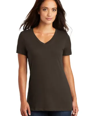 District Made DM1170L Ladies Perfect Weight V Neck Espresso