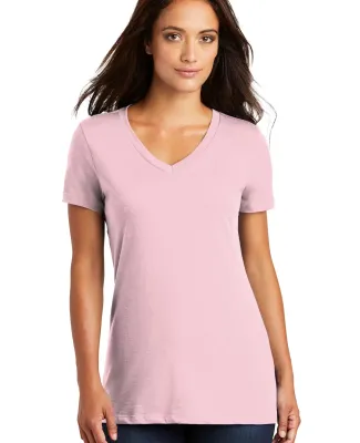 District Made DM1170L Ladies Perfect Weight V Neck Light Pink