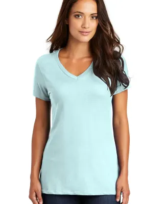 District Made DM1170L Ladies Perfect Weight V Neck Seaglass Blue