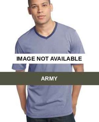 District Made 153 Mens Mini Stripe Notch Crew Tee  Army