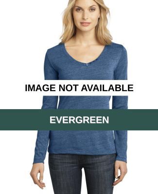 District Made 153 Ladies Textured Long Sleeve V Ne Evergreen