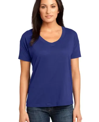 District Made 153 Ladies Modal Blend Relaxed V Nec Lapis Blue