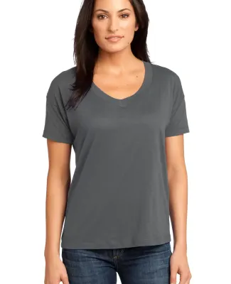 District Made 153 Ladies Modal Blend Relaxed V Nec Warm Grey