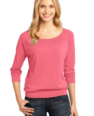 District Made 482 Ladies Modal Blend 3/4 Sleeve Ra Coral