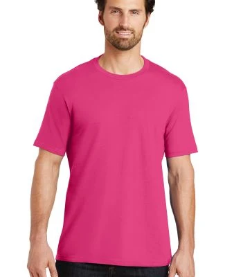District Made Mens Perfect Weight Crew Tee DT104 in Dark fuchsia