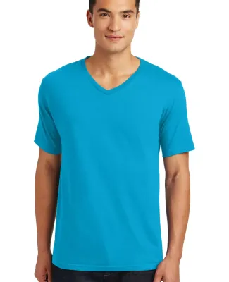 District Made 153 Mens Perfect Weight V Neck Tee D Bright Turqu