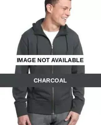 District Young Mens French Terry Full Zip Hoodie D Charcoal