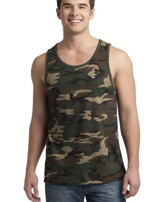 District Young Mens Cotton Ringer Tank DT1500 Military Camo