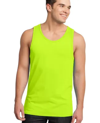 District Young Mens Cotton Ringer Tank DT1500 Neon Lime/Lime