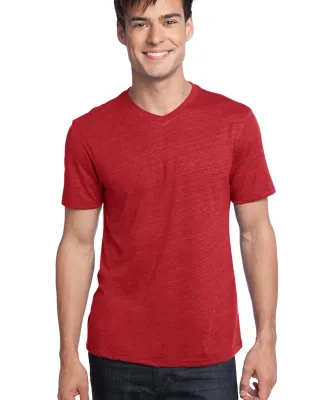 District Young Mens Textured Notch Crew Tee DT172 New Red