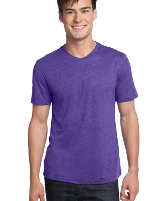 District Young Mens Textured Notch Crew Tee DT172 Purple