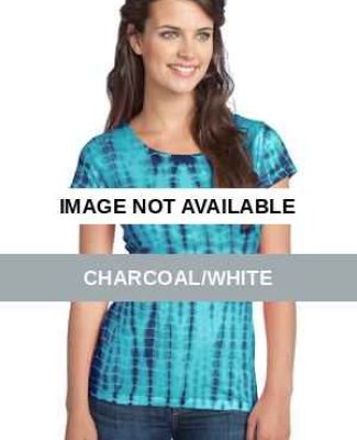 District Juniors Tie Dye Girly Crew Tee DT2300 Charcoal/White