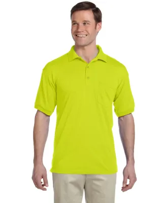 Gildan 8900 Ultra Blend Sport Shirt with Pocket in Safety green