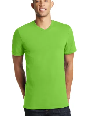 District Young Mens Concert V Neck Tee DT5500 Neon Green