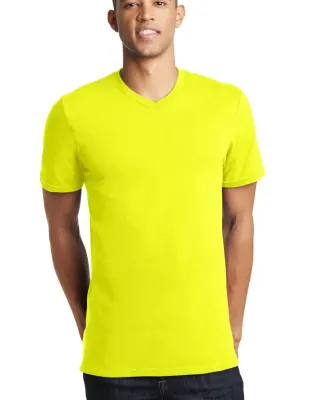 District Young Mens Concert V Neck Tee DT5500 Neon Yellow