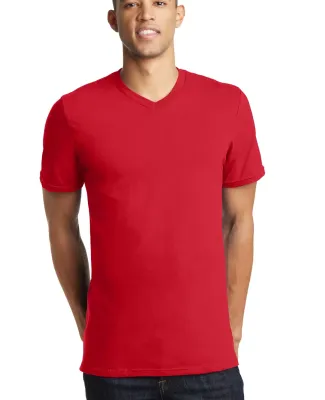 District Young Mens Concert V Neck Tee DT5500 New Red