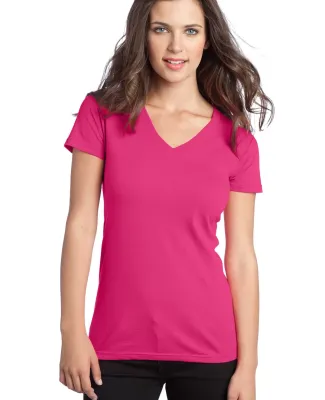 District Juniors Concert V Neck Tee DT5501 Dark Fuchsia