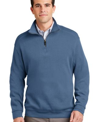 Port Authority Flatback Rib 14 Zip Pullover F220 in Harbor blue