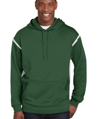 Sport Tek Tech Fleece Hooded Sweatshirt F246 in Forest grn/wht