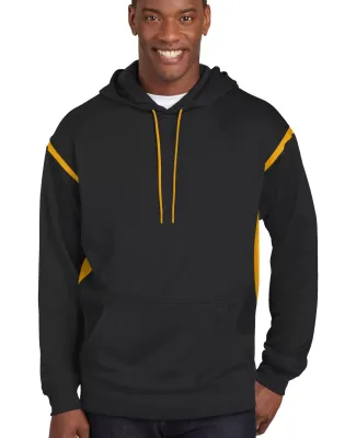 Sport Tek Tech Fleece Hooded Sweatshirt F246 in Black/gold