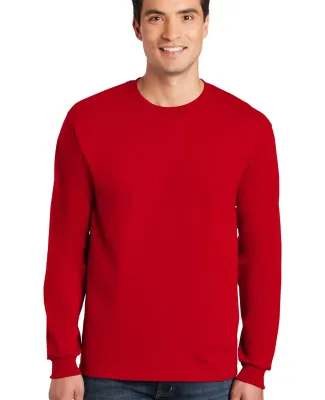 2400 Gildan Ultra Cotton Long Sleeve T Shirt  in Red
