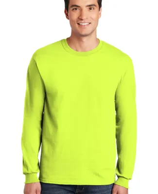 2400 Gildan Ultra Cotton Long Sleeve T Shirt  in Safety green