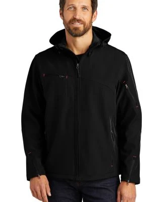Port Authority Textured Hooded Soft Shell Jacket J in Black
