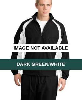 Sport Tek 5 in 1 Performance Full Zip Warm Up Jack Dark Green/White