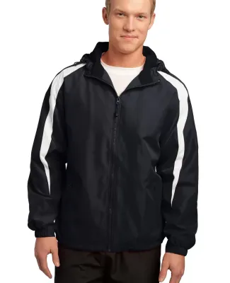Sport Tek Fleece Lined Colorblock Jacket JST81 Black/White