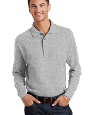 Port Authority Long Sleeve Pique Knit Polo K320 in Oxford
