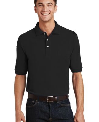 Port Authority Pique Knit Polo with Pocket K420P in Black