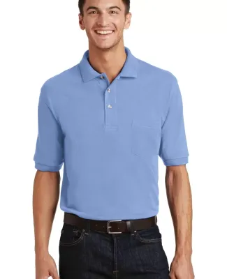 Port Authority Pique Knit Polo with Pocket K420P Light Blue