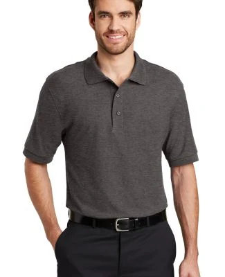 Port Authority Silk Touch153 Polo K500 in Char hthr grey