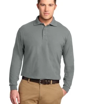 Port Authority Long Sleeve Silk Touch153 Polo K500 in Cool gray