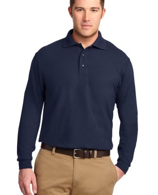 Port Authority Long Sleeve Silk Touch153 Polo K500 in Navy