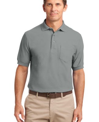 Port Authority Silk Touch153 Polo with Pocket K500 in Cool grey