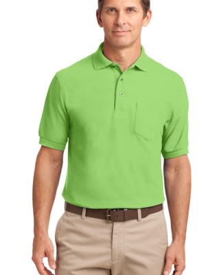 Port Authority Silk Touch153 Polo with Pocket K500 in Lime