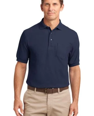 Port Authority Silk Touch153 Polo with Pocket K500 in Navy