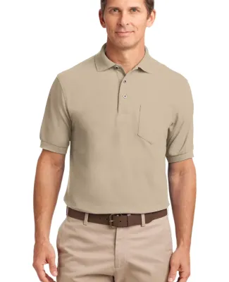 Port Authority Silk Touch153 Polo with Pocket K500 Stone