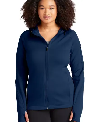 Sport Tek Ladies Tech Fleece Full Zip Hooded Jacke in True navy