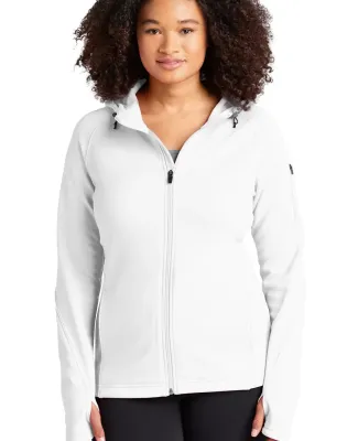 Sport Tek Ladies Tech Fleece Full Zip Hooded Jacke in White