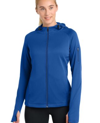 Sport Tek Ladies Tech Fleece Full Zip Hooded Jacke in True royal