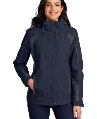 Port Authority Ladies All Season II Jacket L304 in Tru nvy/irn gy