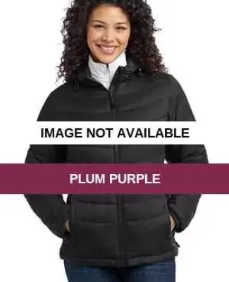 Port Authority Ladies Mission Hooded Puffy Jacket  Plum Purple