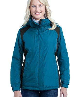 Port Authority Ladies Barrier Jacket L315 in Peacock bl/blk