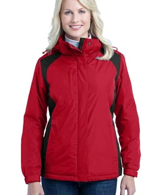 Port Authority Ladies Barrier Jacket L315 in Rich red/black
