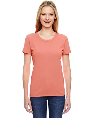 Fruit of the Loom Ladies Heavy Cotton HD153 100 Co Retro Heather Coral