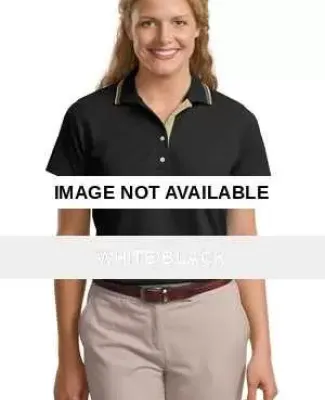 Port Authority Ladies Rapid Dry153 Polo with Contr White/Black